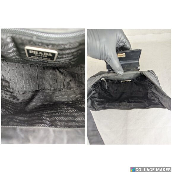 Authentic PRADA Tessuto Black Nylon Hobo Shoulder Bag/Handbag Made in Italy - Picture 4 of 12